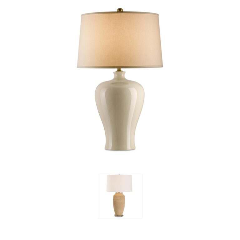 Currey & Company Blaise Cream Crackle Porcelain Table Lamp