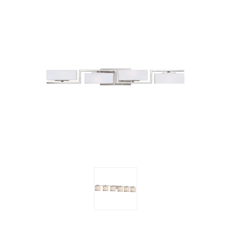 Designers Fountain Meridian Satin Platinum 4-Light Bath Bar
