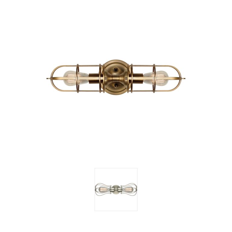 Generation Lighting Urban Renewal 2-Light Dark Antique Brass Vanity Light