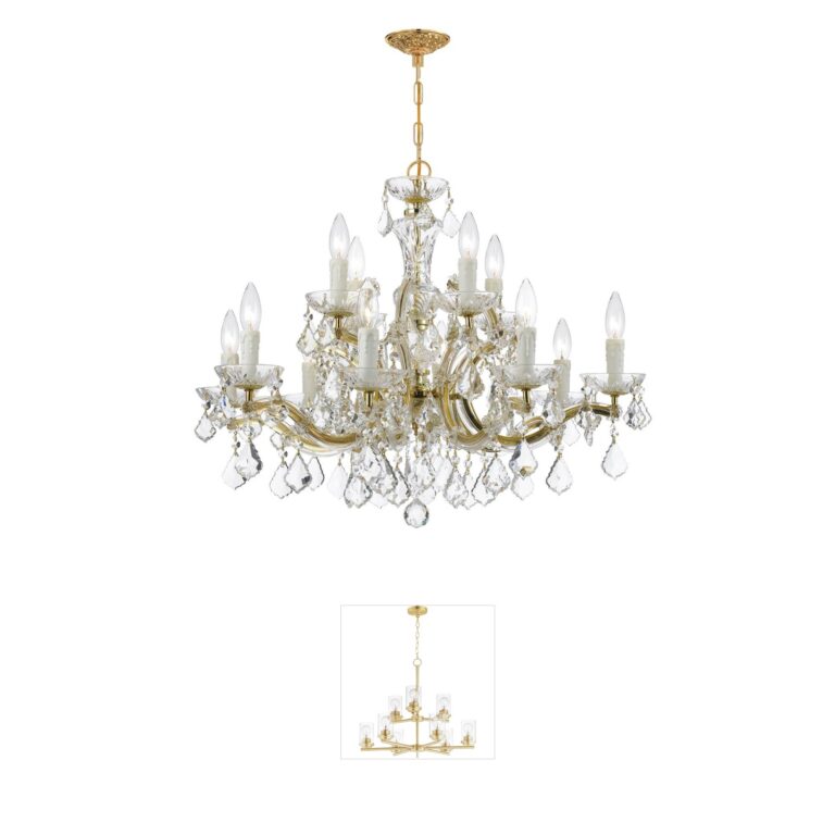 Crystorama Maria Theresa 12-Light Gold Hand Cut Crystal Chandelier