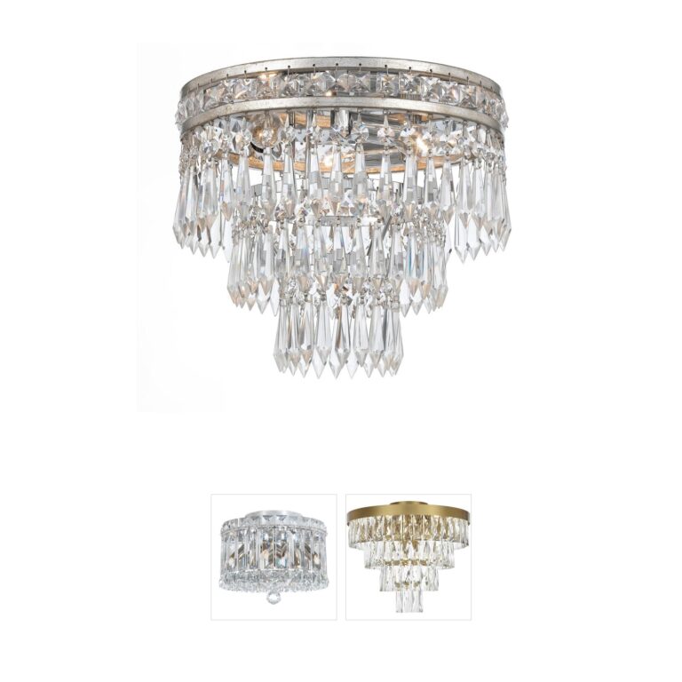 Crystorama Mercer Collection Hand-Cut Crystal Flush Mount