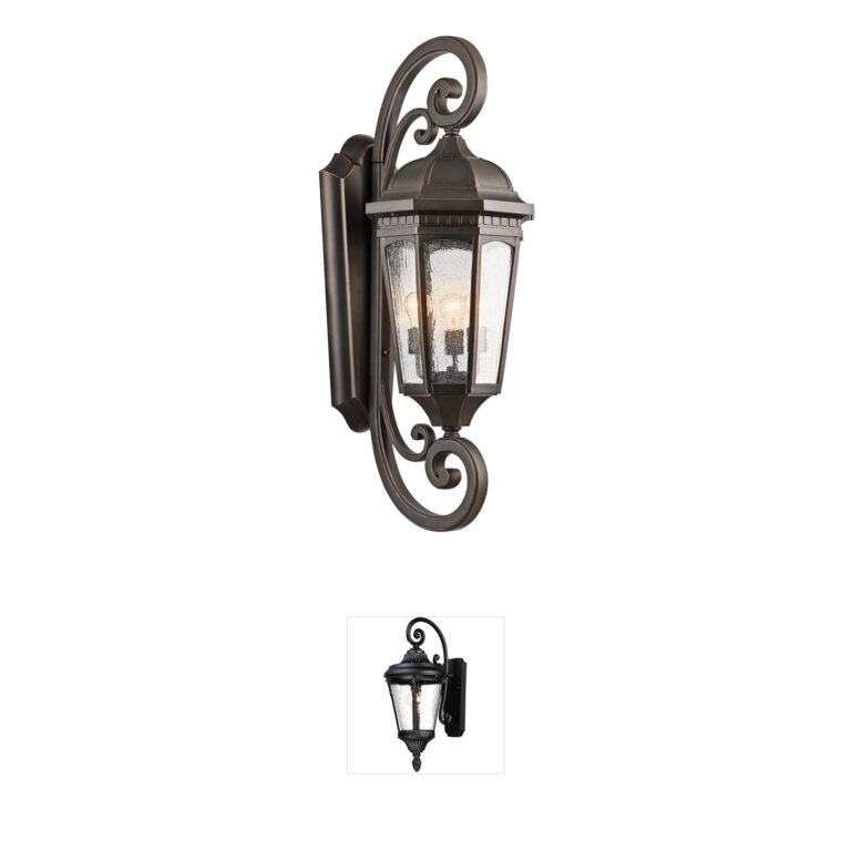 Kichler Courtyard Collection Rubbed Bronze Outdoor Wall Light