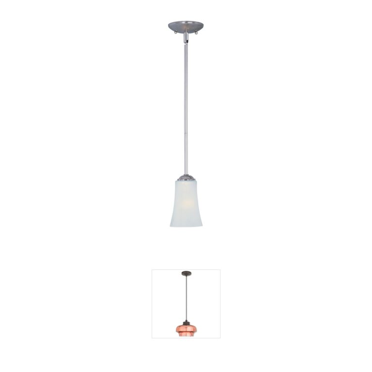 Maxim Lighting Logan 1-Light Frosted Glass Mini Pendant in Satin Nickel