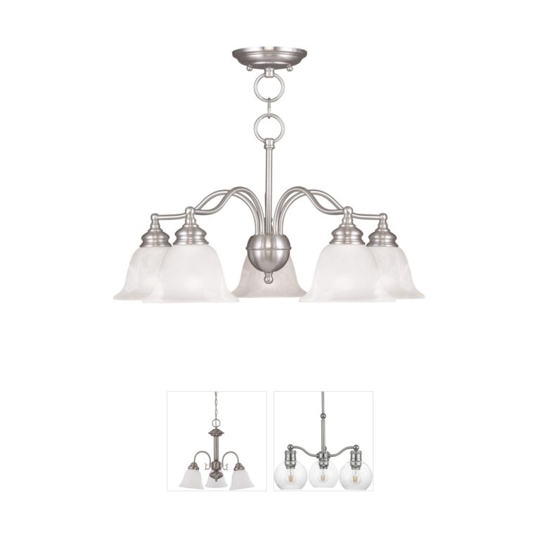 Livex Lighting Essex 5-Light Brushed Nickel Convertible Chandelier