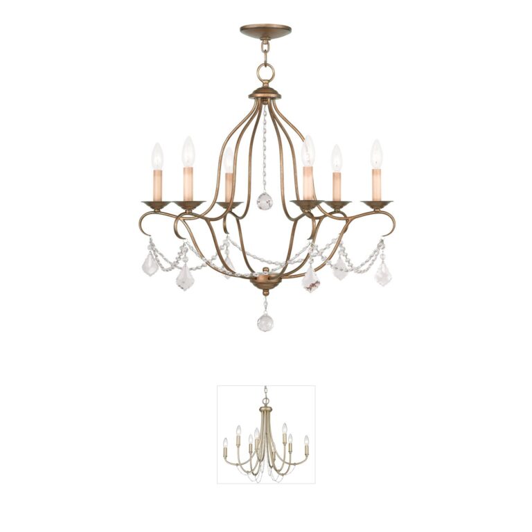 Livex Lighting Chesterfield 6-Light Antique Gold Leaf Chandelier