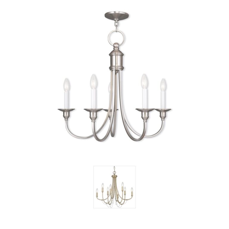 Livex Lighting Cranford 5-Light Brushed Nickel Steel Chandelier
