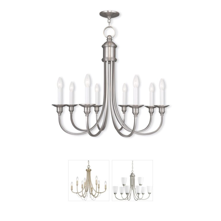 Livex Lighting Cranford 8-Light Brushed Nickel Chandelier