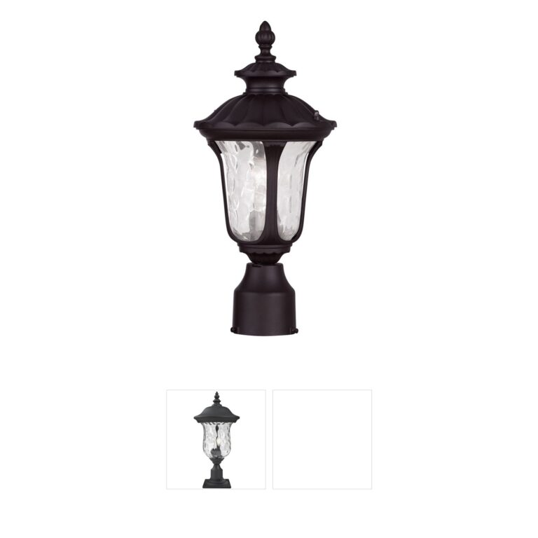 Livex Lighting Oxford Bronze Post Light with Clear Water Glass
