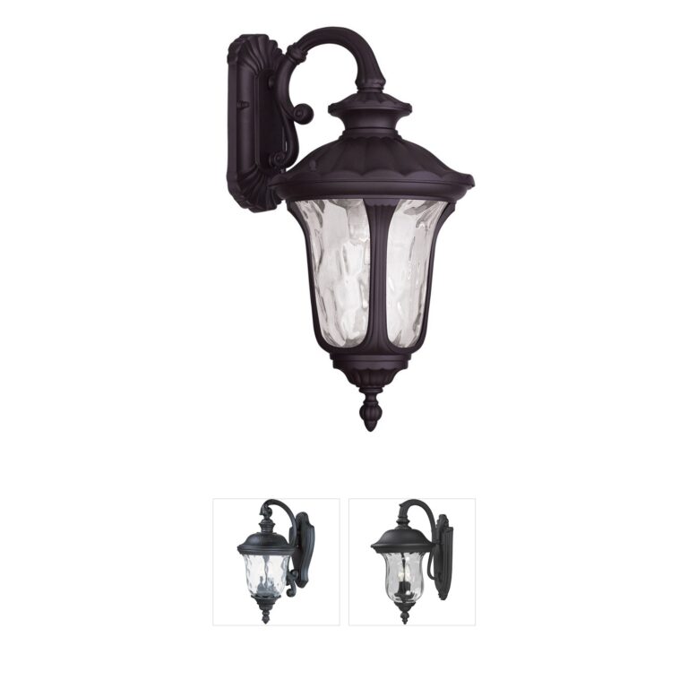 Livex Lighting Oxford Bronze Outdoor Wall Lantern with Clear Water Glass