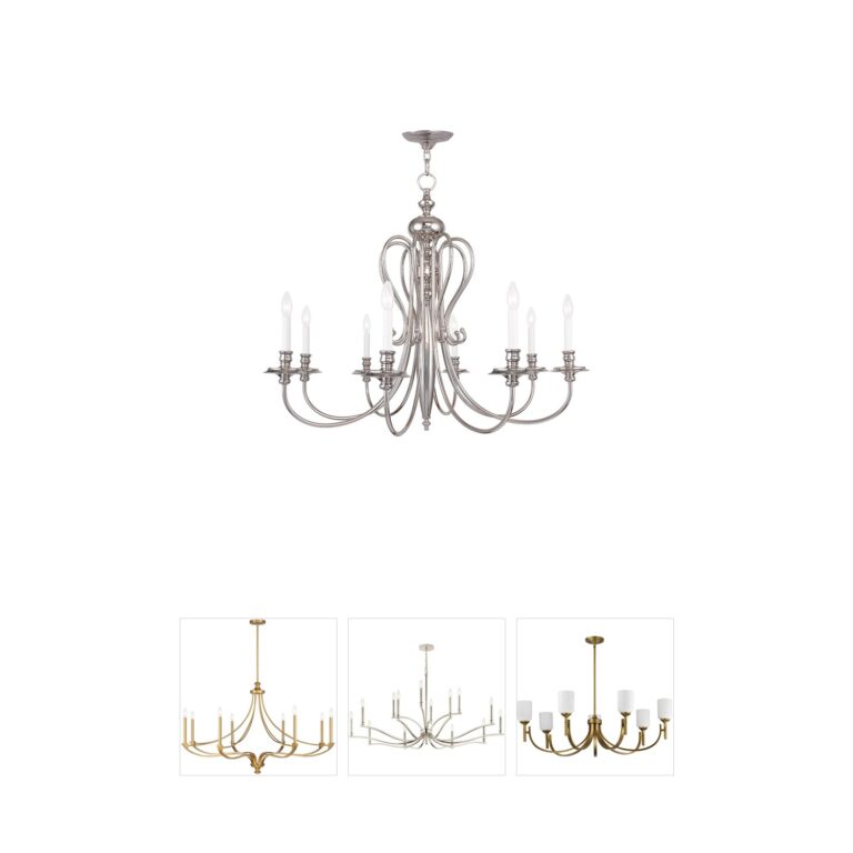 Livex Lighting Caldwell Collection Polished Nickel Chandelier