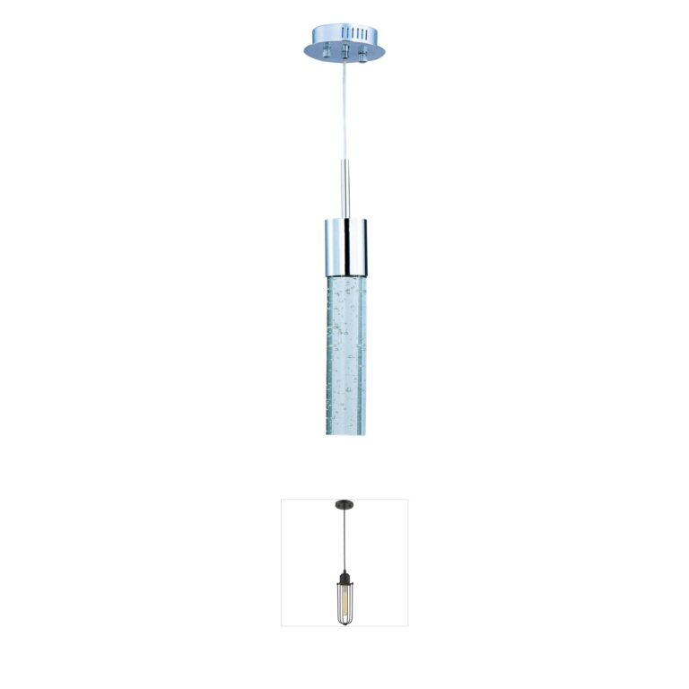 ET2 Fizz IV Polished Chrome and Bubble Glass LED Mini Pendant