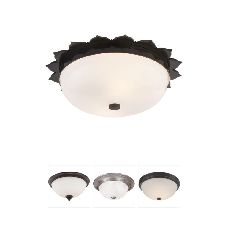 Visual Comfort Signature Collection Alexa Hampton Rachel Gun Metal Flush Mount with White Glass