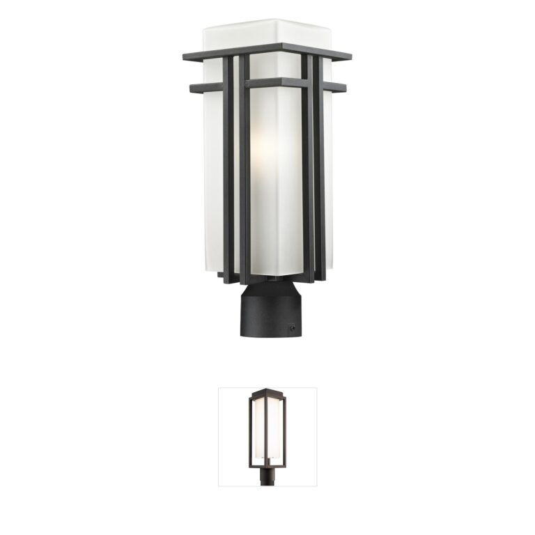 Z-Lite Abbey Black Steel Outdoor Post Light