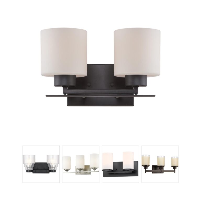 Nuvo Lighting Parallel Aged Bronze Vanity Light with Opal Shades