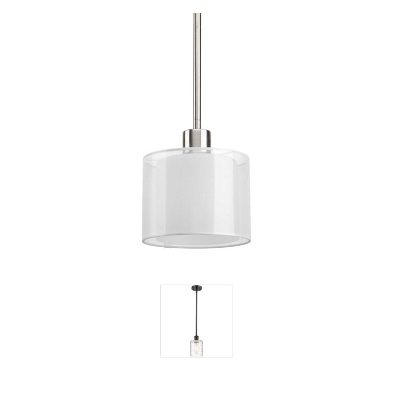 Progress Lighting Invite Brushed Nickel Mini Pendant with Silk Mylar