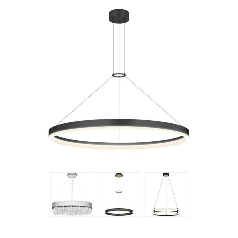 Sonneman Corona Satin Black LED Ring Pendant