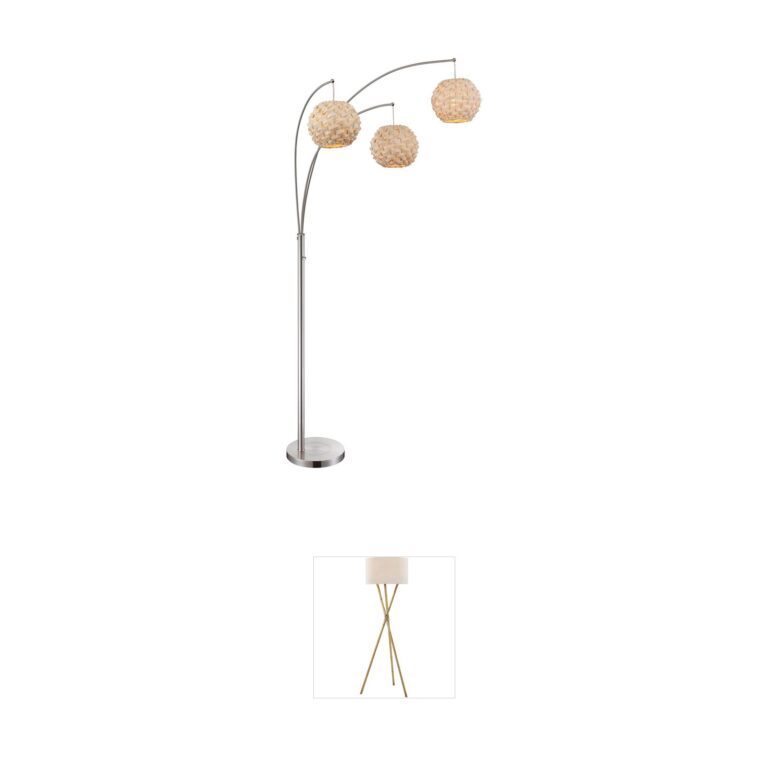 Lite Source Linterna Polished Steel Arc Floor Lamp