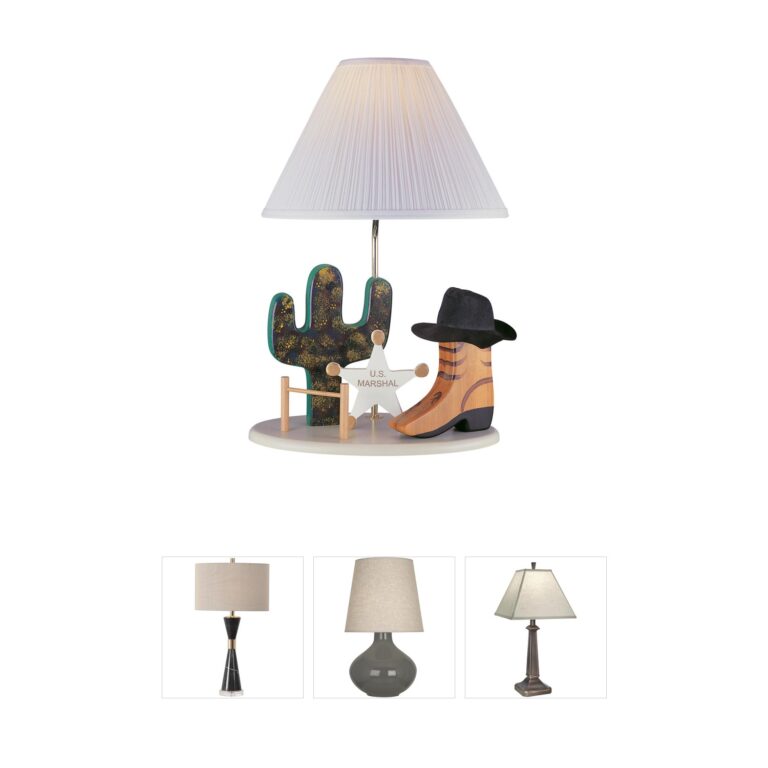 Lite Source Cowboy White Wood Table Lamp