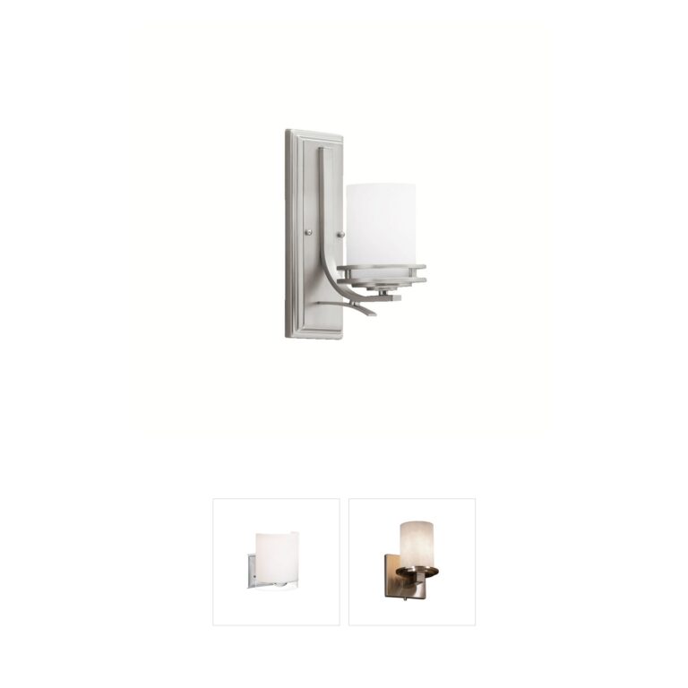 Kichler Hendrik 1-Light Brushed Nickel Wall Sconce with Satin Etched Cased Opal Glass