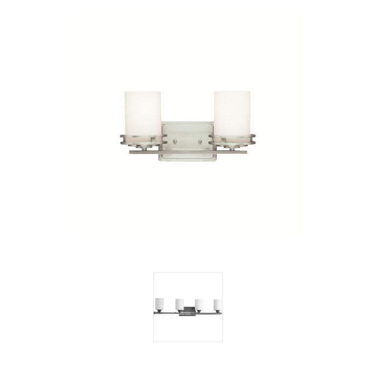 Kichler Hendrik Brushed Nickel 2-Light Bathroom Vanity Light