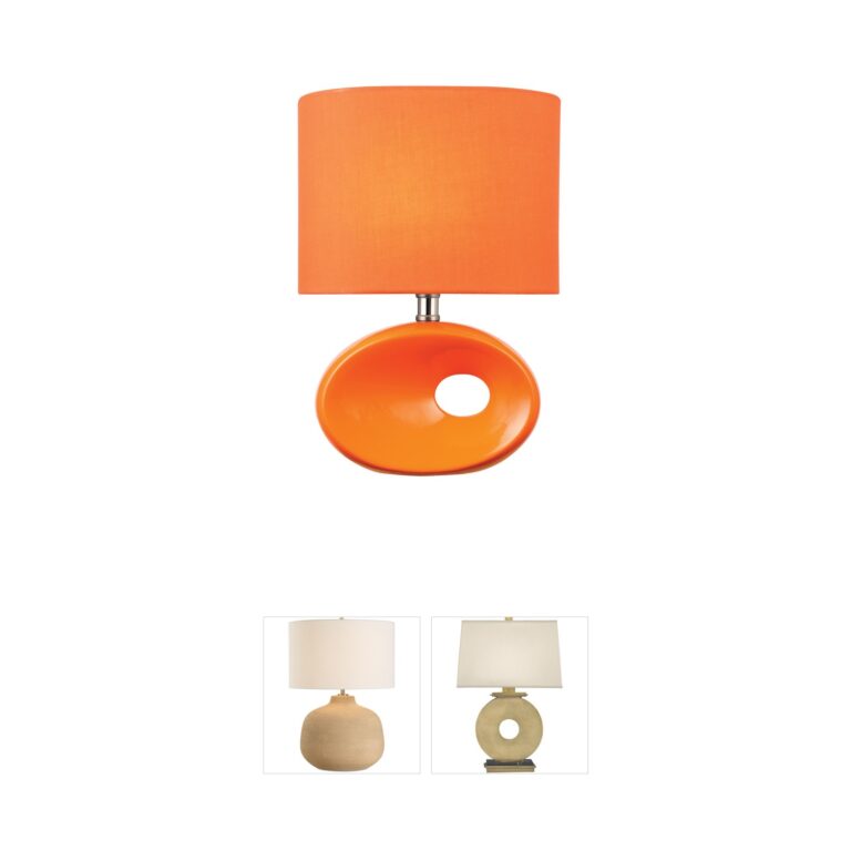 Lite Source Hennessy II Ceramic Table Lamp - Orange
