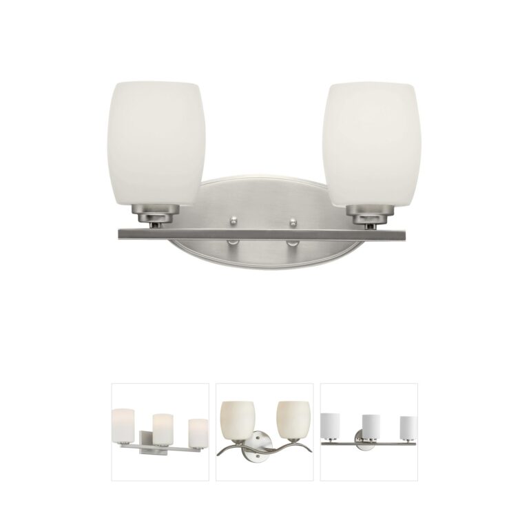 Kichler Eileen 14.25" 2-Light Brushed Nickel Vanity with Satin Etched Cased Opal Glass