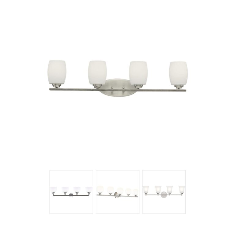Kichler Eileen 4-Light Brushed Nickel Vanity with Satin Etched Cased Opal Glass