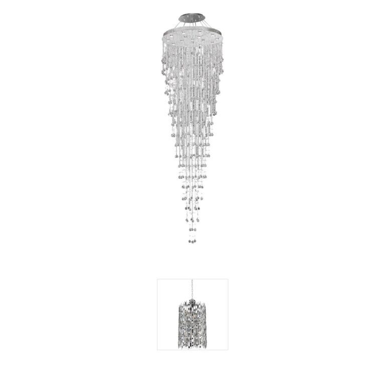 Elegant Lighting Galaxy 16-Light Chrome and Royal Cut Crystal Foyer Pendant
