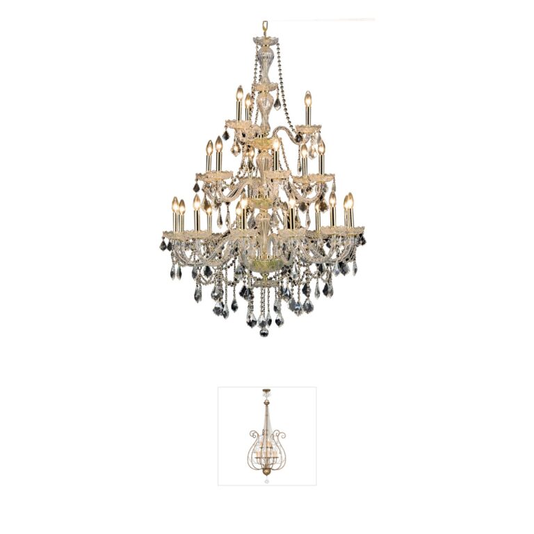 Elegant Lighting Giselle Gold Crystal Foyer Pendant