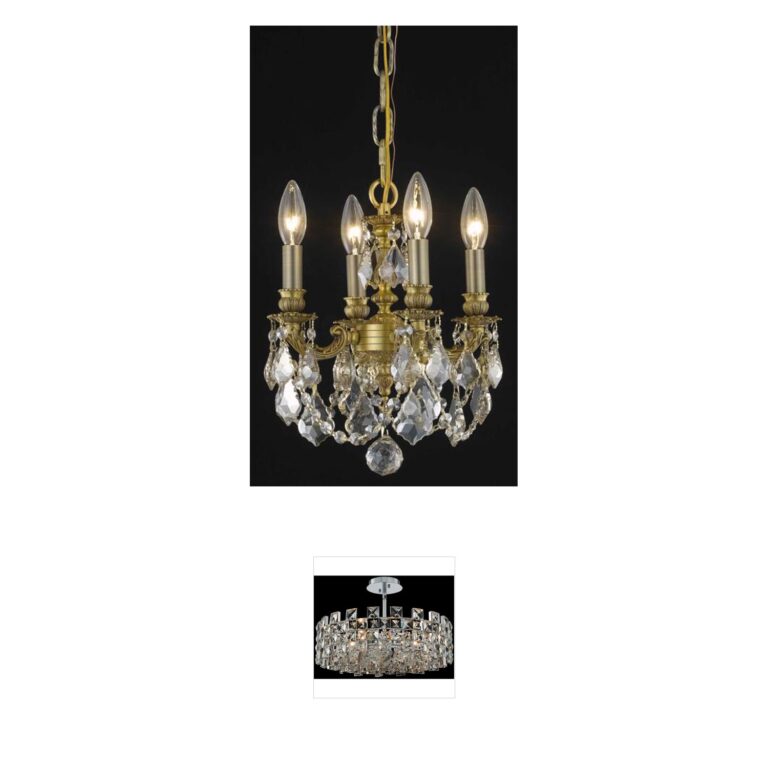 Elegant Lighting Lillie Collection French Gold Crystal Pendant