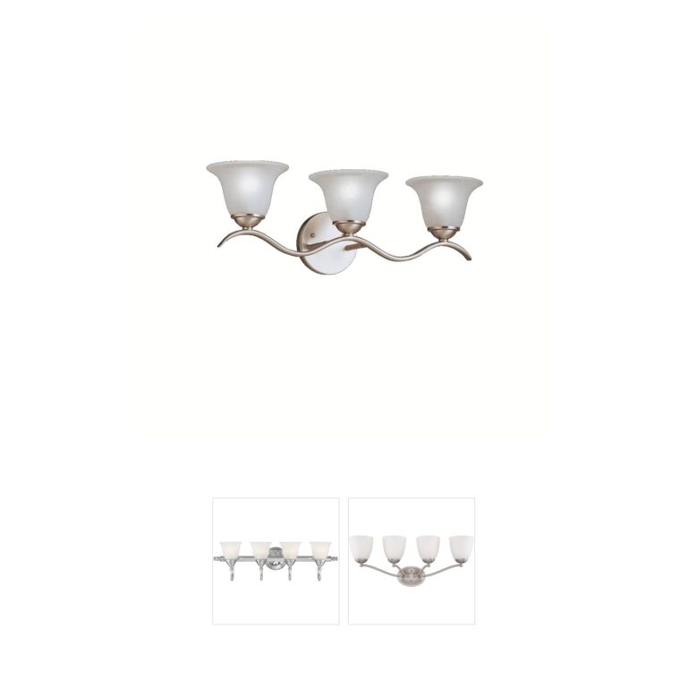 Kichler Dover 3-Light Brushed Nickel Vanity with Etched Seeded Glass