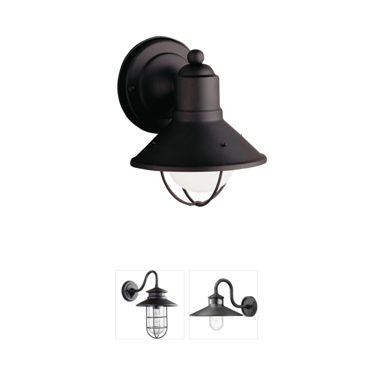 Kichler Seaside 1-Light Black Aluminum Outdoor Wall Light