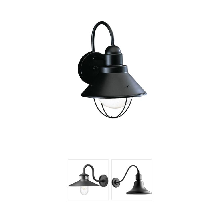 Kichler Seaside Collection 1-Light Black Aluminum Outdoor Wall Light