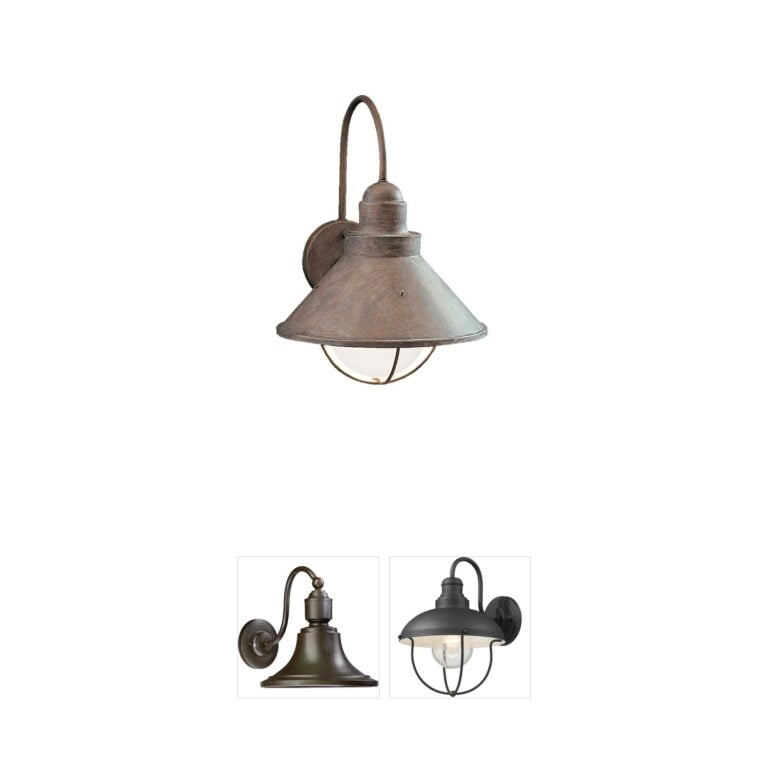 Kichler Seaside 14.25" Olde Brick Aluminum Outdoor Wall Light