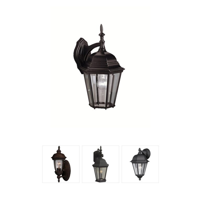 Kichler Madison 17 Inch Black Outdoor Wall Light with Clear Beveled Glass