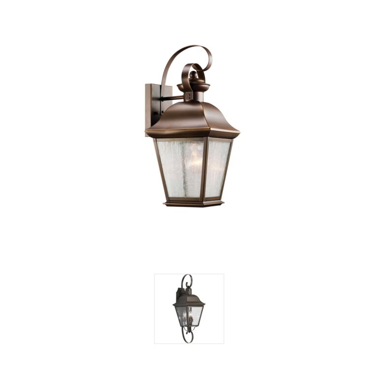Kichler Mount Vernon Olde Bronze Outdoor Wall Light with Clear Seeded Glass