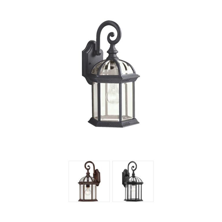 Kichler Barrie Cast Aluminum Outdoor Wall Light with Clear Beveled Glass