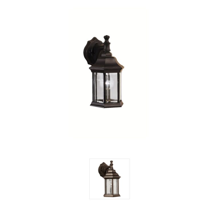 Kichler Chesapeake Black Aluminum Outdoor Wall Light with Clear Beveled Glass