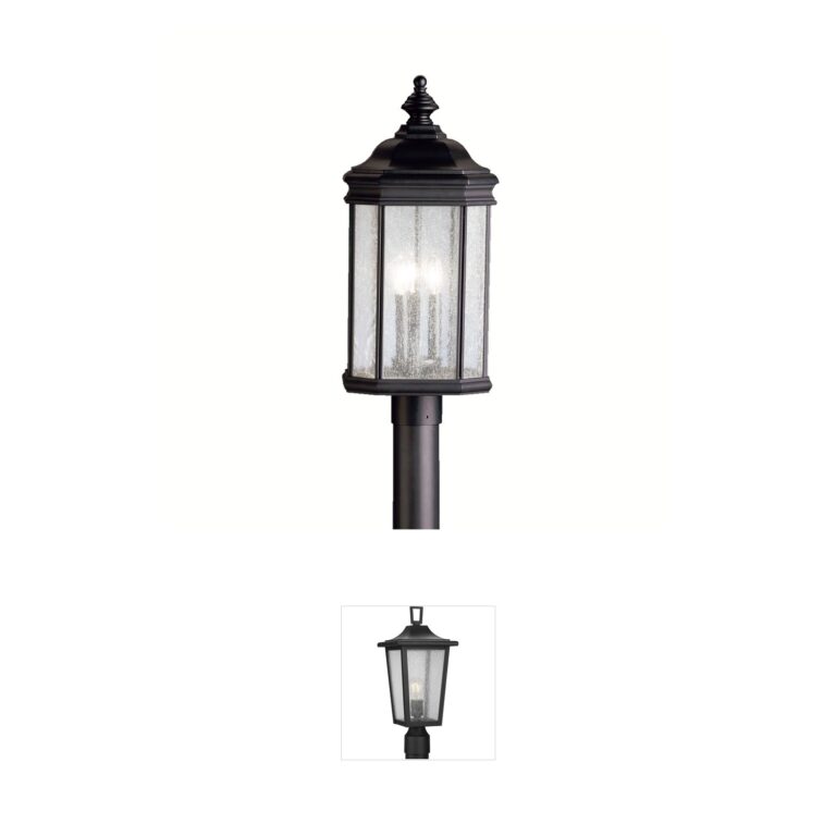 Kichler Kirkwood Black Cast Aluminum 3-Light Outdoor Post Lantern
