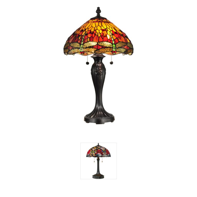 Dale Tiffany Evelyn Fieldstone Art Glass Table Lamp