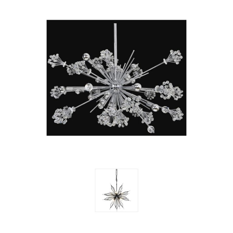 Allegri Constellation 30-Light Chrome Pendant with Firenze Clear Crystal