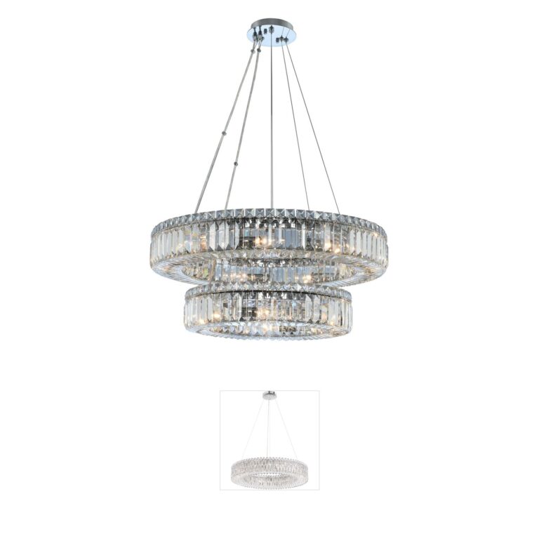 Allegri Rondelle Firenze Crystal Chrome Pendant