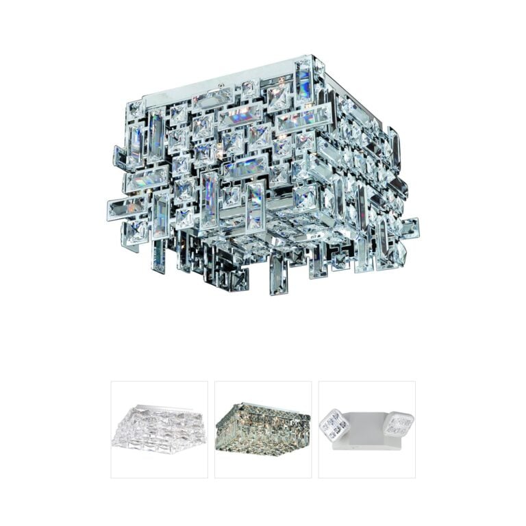 Allegri Vermeer Chrome & Firenze Crystal Square Flush Mount