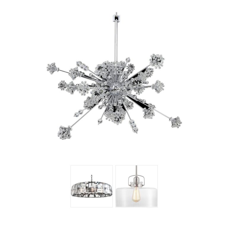 Allegri Constellation 30-Light Chrome Pendant with Firenze Clear Crystals
