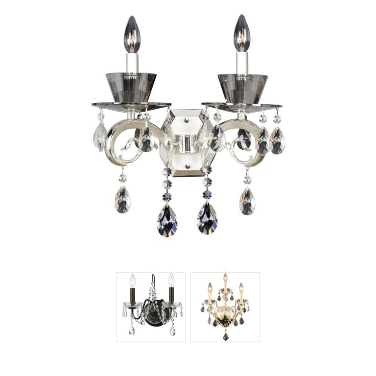 Allegri Locatelli Two-Tone Silver Crystal Wall Sconce