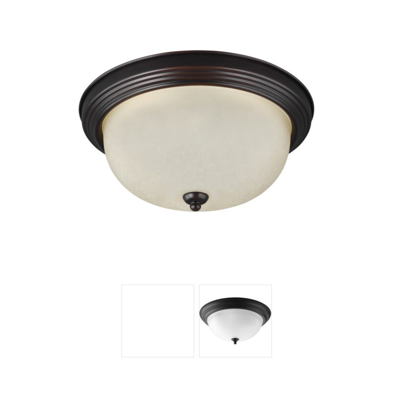 Generation Lighting Geary Bronze Flush Mount with Amber Scavo Glass