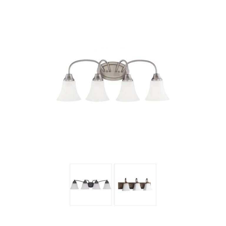 Generation Lighting Holman 4-Light Brushed Nickel Vanity with Satin Etched Glass