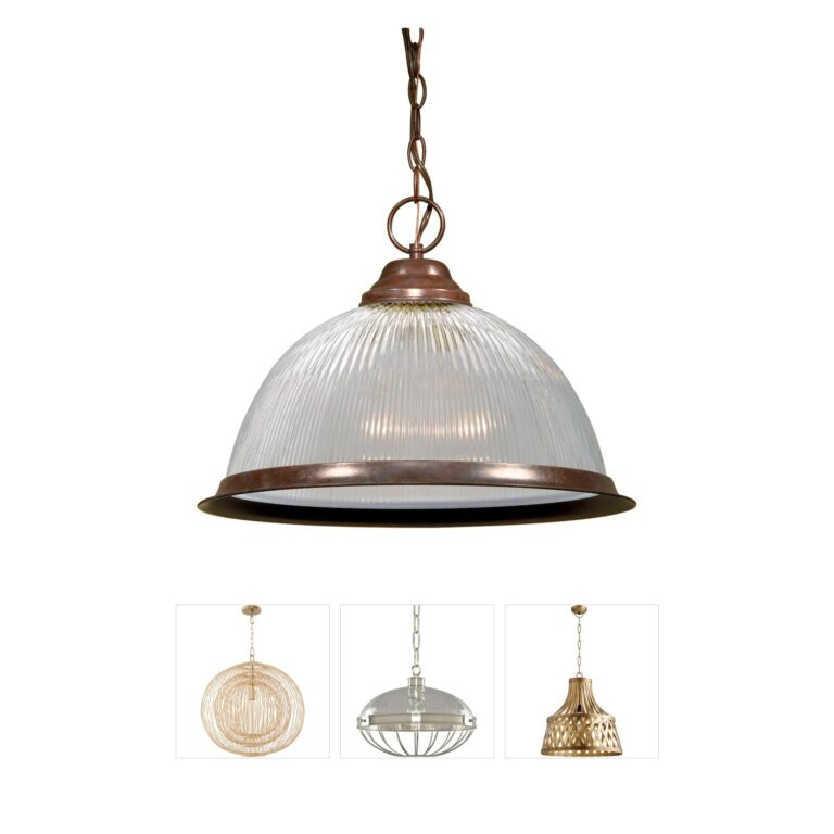 Nuvo Lighting Brentwood Old Bronze Pendant with Ribbed Glass