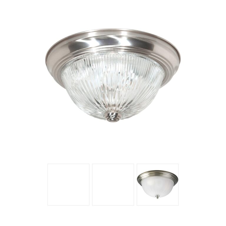 Nuvo Lighting Brentwood Brushed Nickel Ribbed Glass Flush Mount