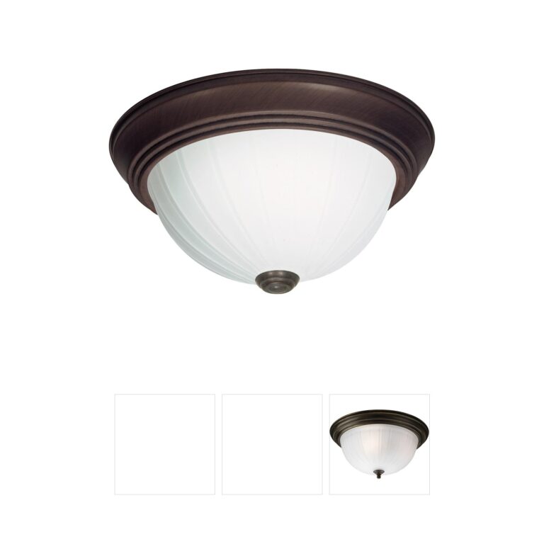 Nuvo Brentwood Old Bronze Flush Mount with Frosted Melon Glass